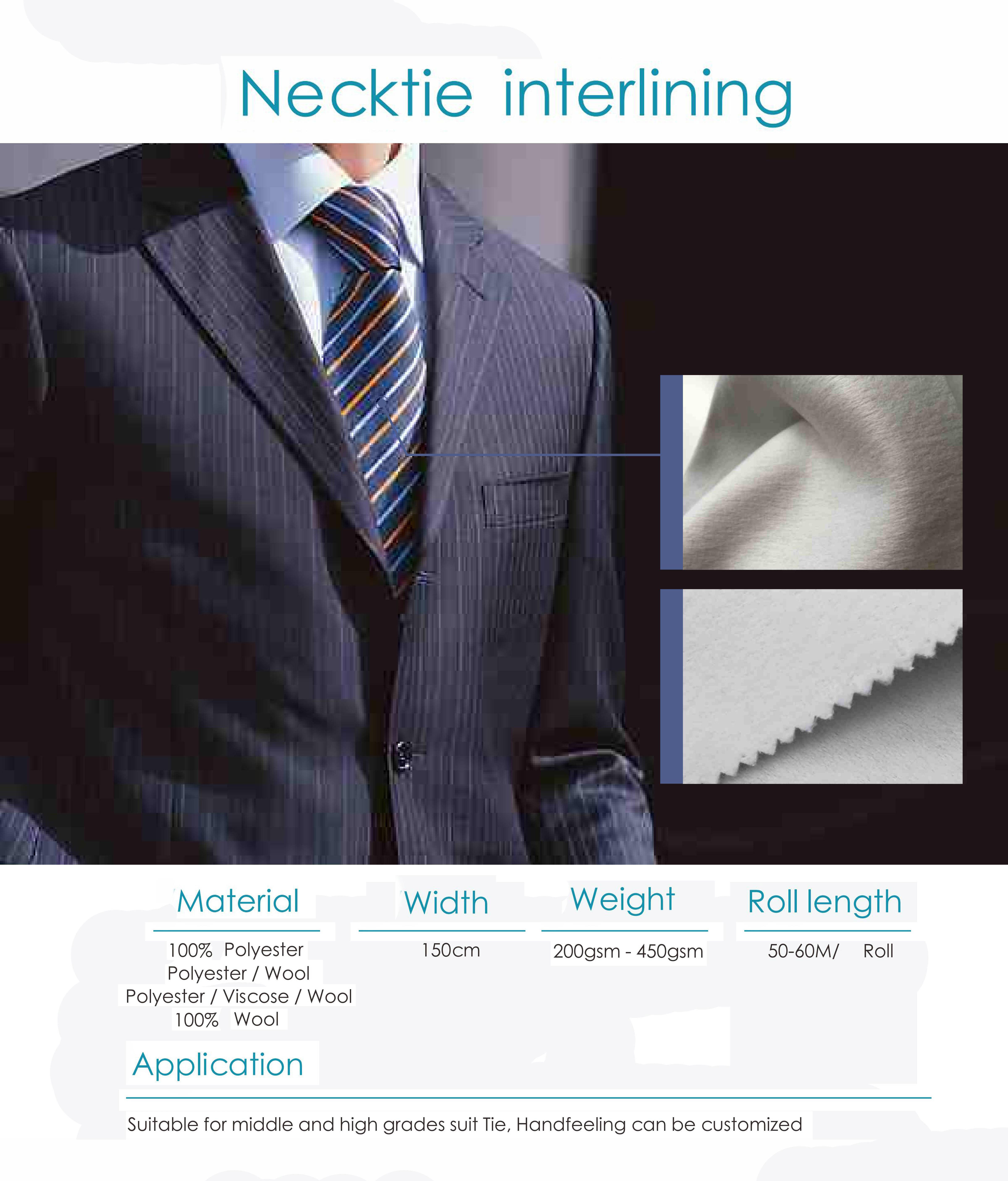 Woven Shrink Resistant Necktie Interlining Fusible Adhesive Wool Interlining