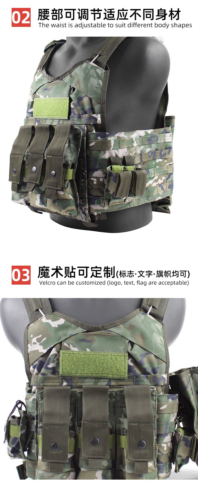 Ghost Tactical Vest Multifunctional Wear-resistant With Bulletproof Panel Outdoor Training Suit Eight-piece Camouflage