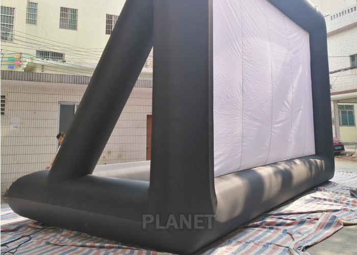 Large Black And White Inflatable Movie Screen Customized Size / Material