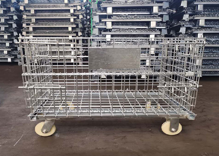 6mm Wire Mesh Container , 304 ss Warehouse Wire Container