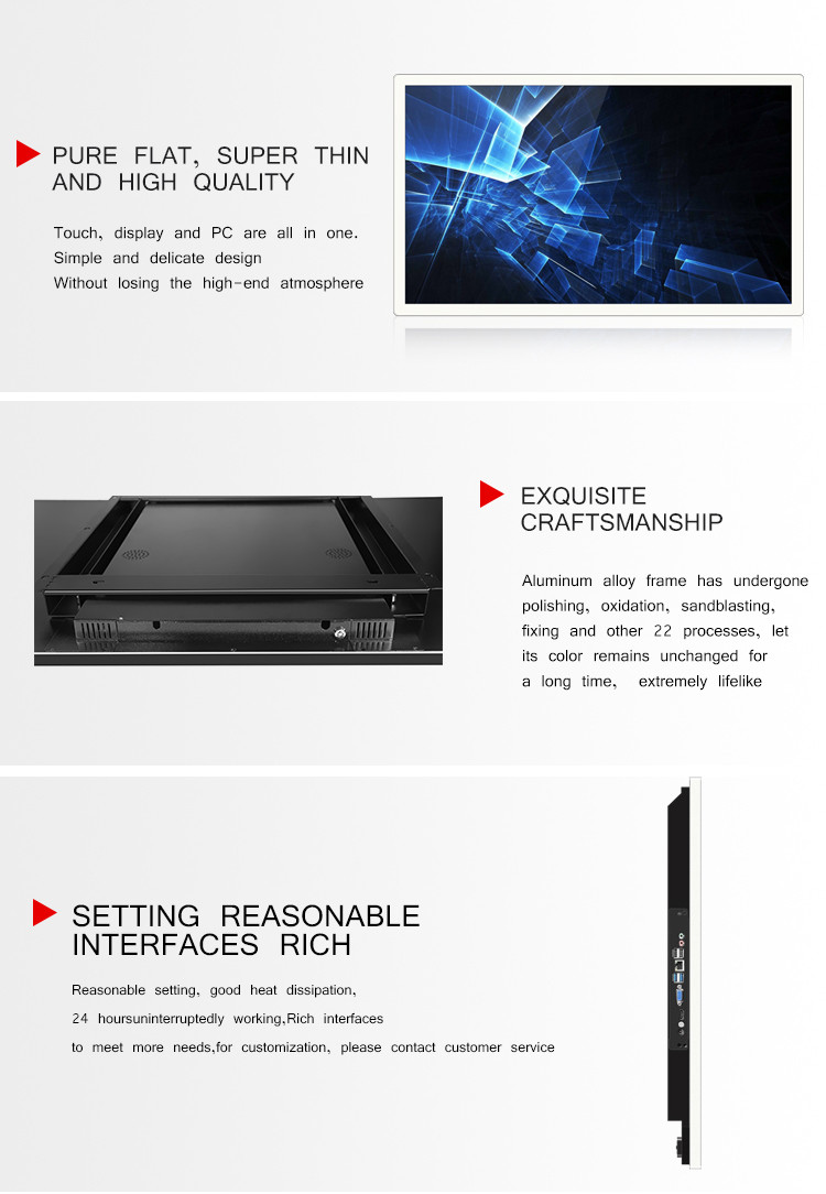 Subway Advertising 55 Inch Capacitive 10 Points Touch Screen Indoor Building Hanging Lcd Digital Signage
