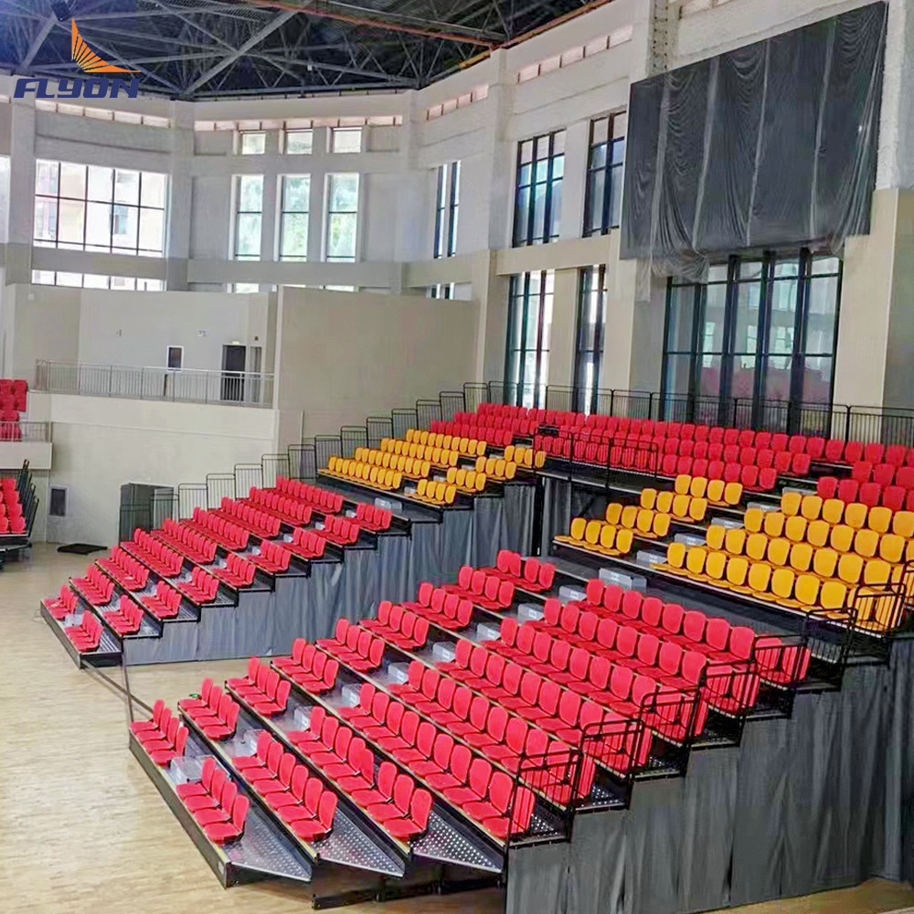 Customized Aluminum Retractable Bleacher Seatings with Optional Aisle and Flooring Configuration