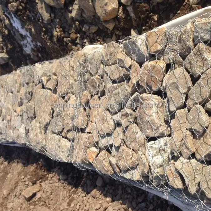 2x1x1m Gabion Boxes Galvanized PVC Coated for River Construction and Garden Decoration