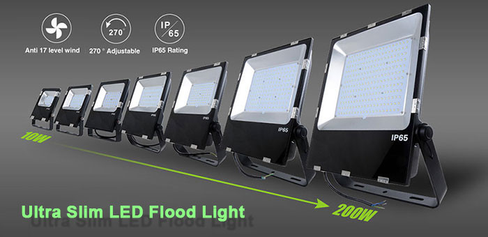 Waterproof Slim Outdoor LED Flood Lights 200w SMD 3030 Chips
