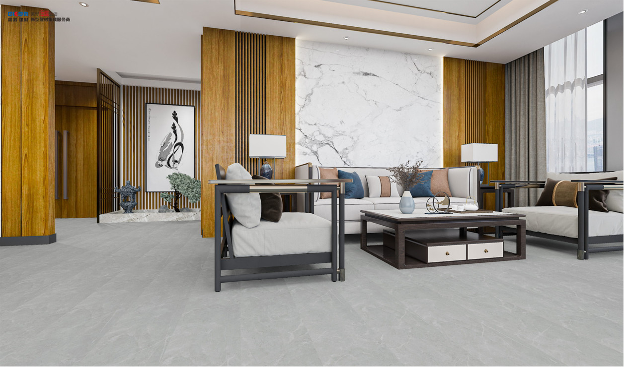 7''X48'' Marble Pattern Vinyl Flooring 5mm 5.5mm GKBM LS-S012