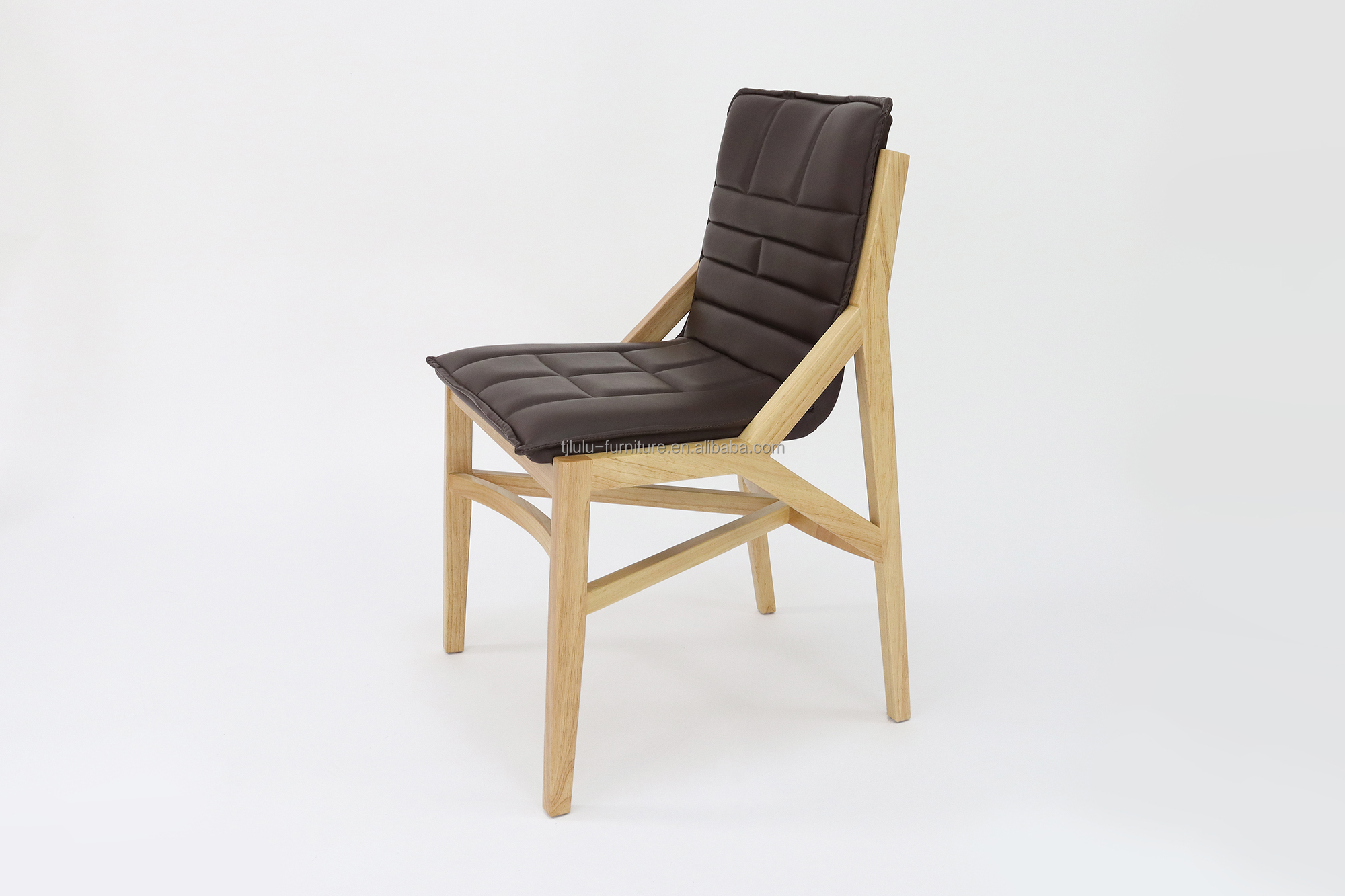 OEM Service Accepted Modern PU Leather Dining Chair for Solid Wood Furniture