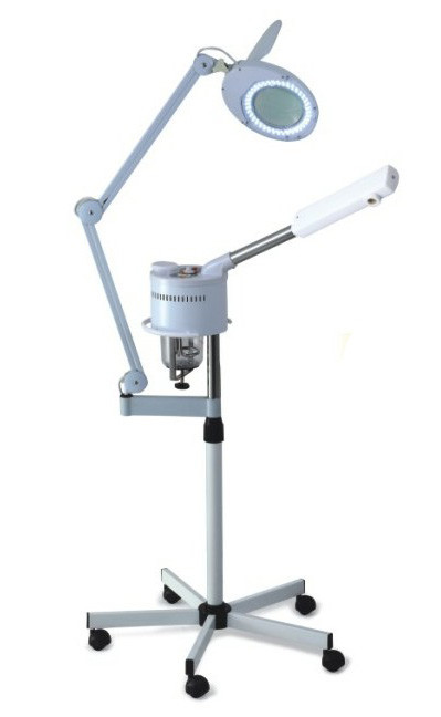 2 In 1 Beauty Salon Instruments Professional Facial Steamer With LED Magnifier Lens