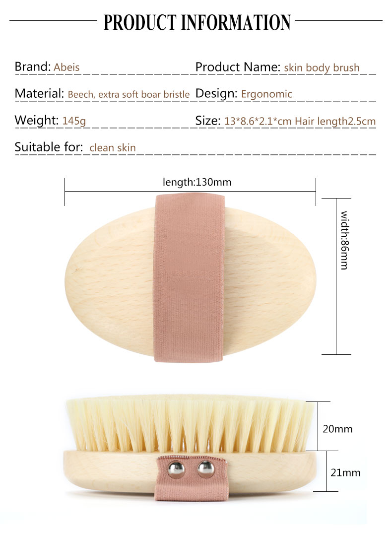 Customized Dry Massage Brush Synthetic Fiber Nylon Mixed Bristle Body Brush