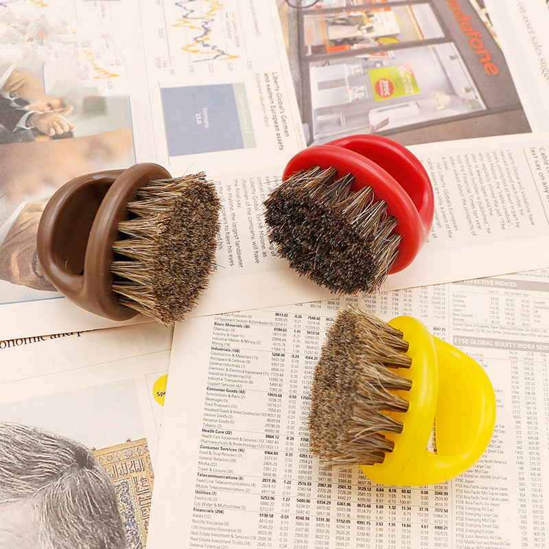 Fade Brush Boar Bristle Finger Beard Brush for Men's Grooming Shaving