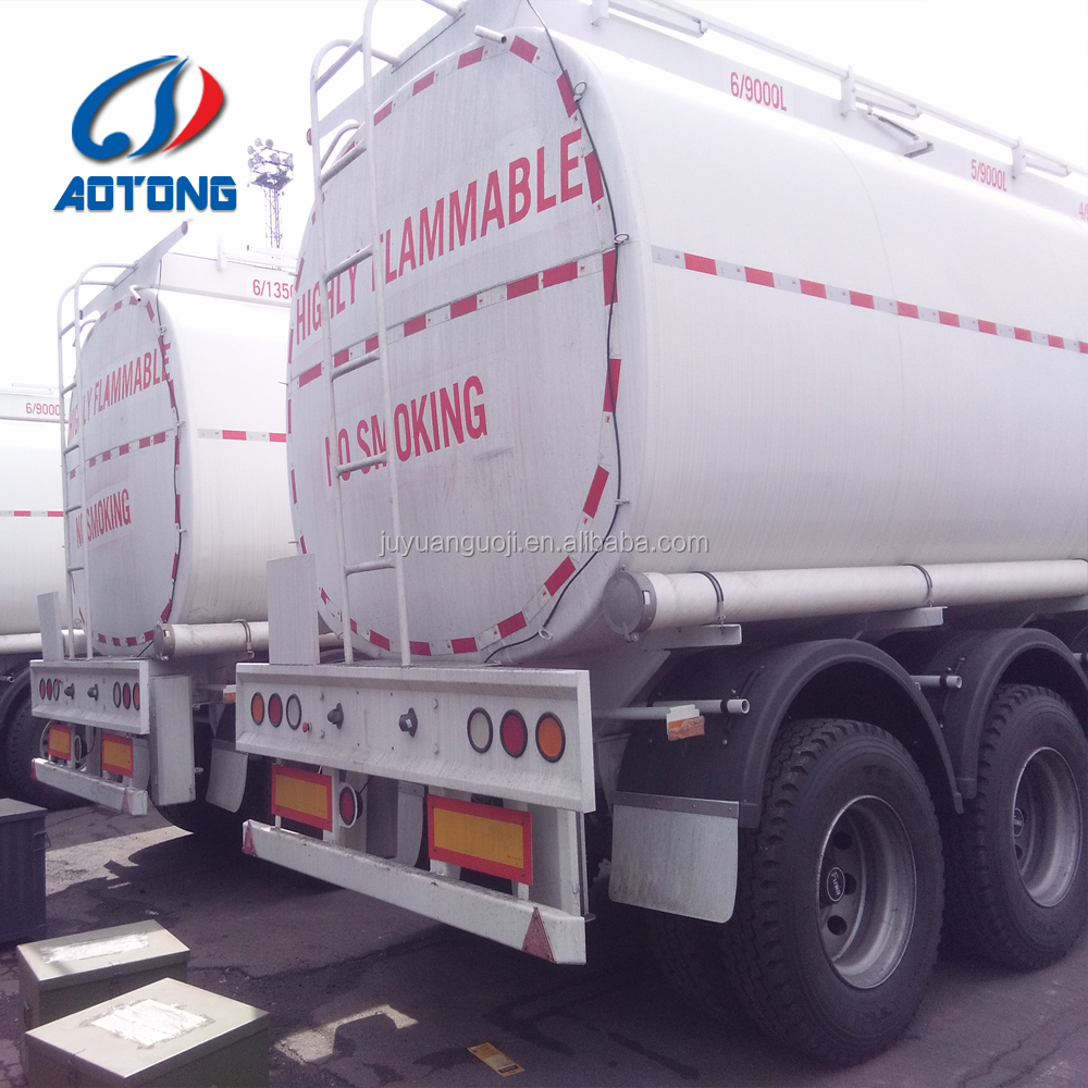 Fuel/Edible Oil Tanker Semi Trailer with Aluminium Alloy 3 Axles Cylindrical Tank