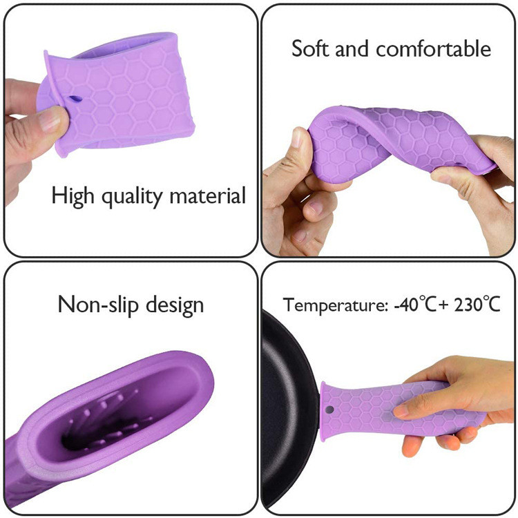 Silicone Hot Handle Holder Heat Resistant Cast Iron Skillets Handles Grip Covers For Pan Pot