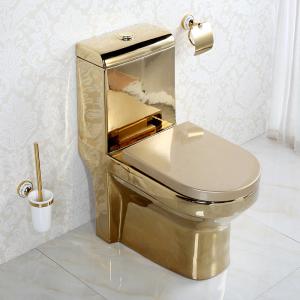 Buy cheap Water Saving Sanitary Gold Toilet Set Washdown Flushing 720x370x800mm product