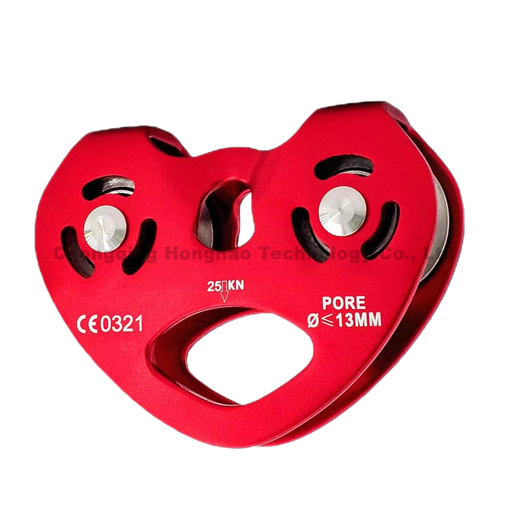 Climbing Double Pulley Heart Shaped High Altitude Transport Cable Crossing Gear