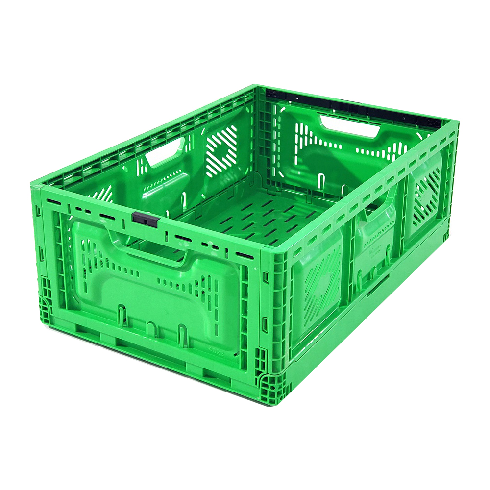 Foldable Mesh Crates For Vegetable Collapsible Plastic Shipping Crates 600x400x52mm