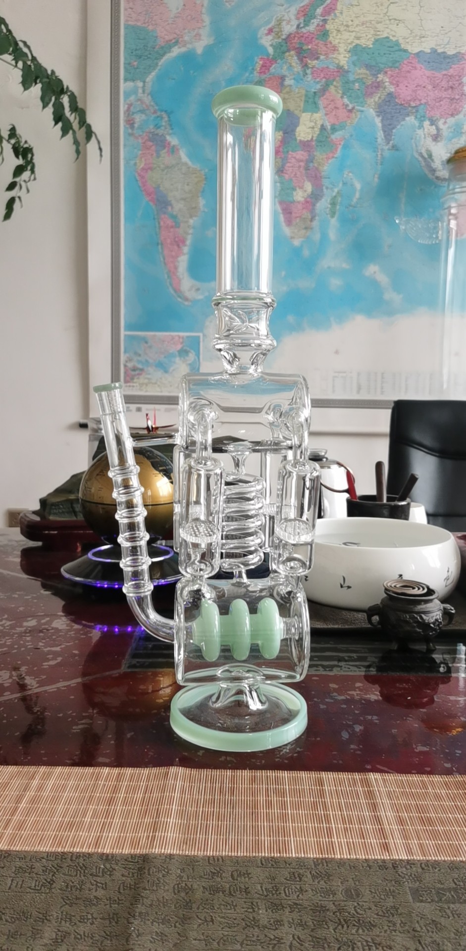 Colored Dab Rig Glass Smoking Pipe Size 12 Inch