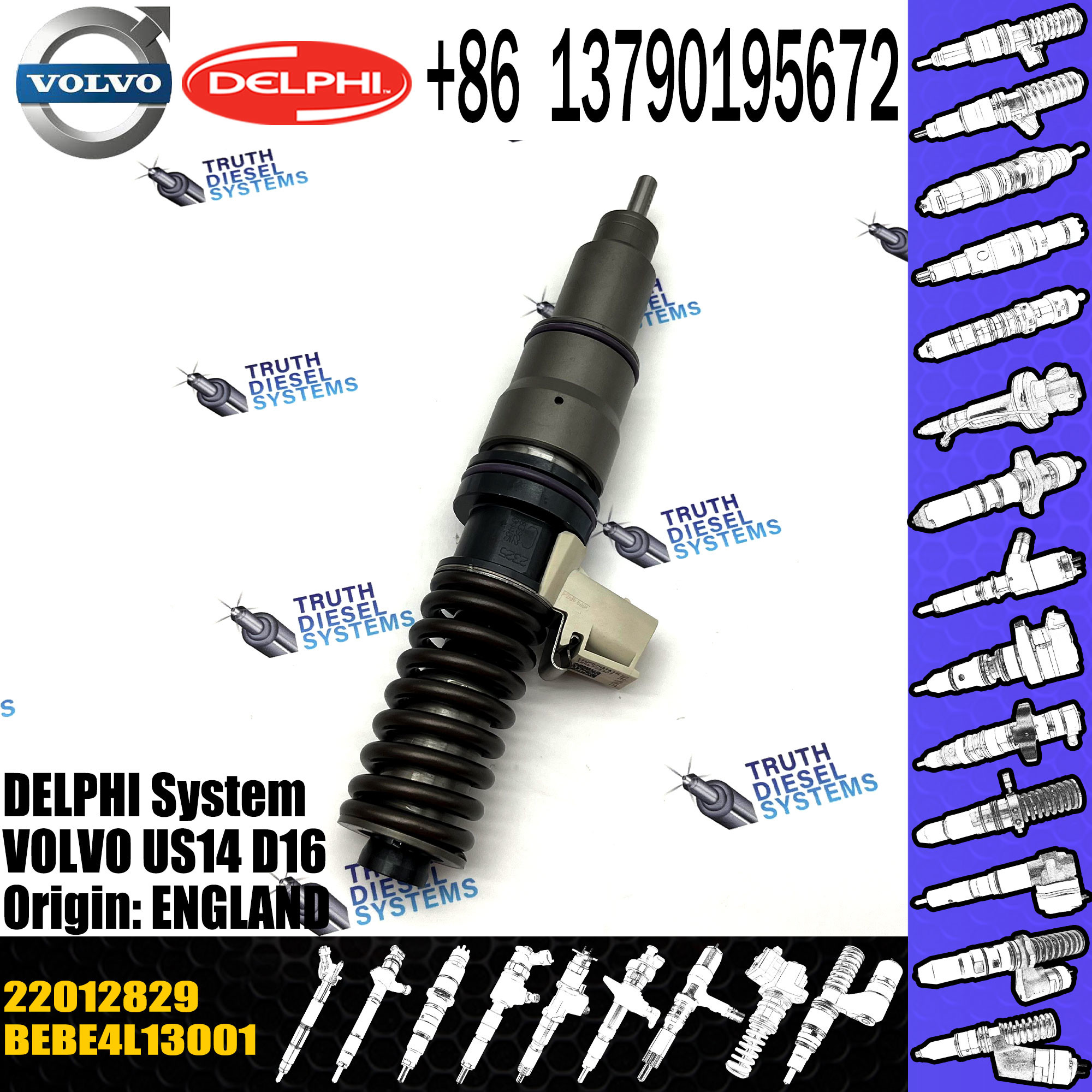Diesel Fuel Injector 22012829 BEBE4L13001 VOE21714948 889498 22012829 For VOL Cummins excavator D13 D16 EC210 EC220