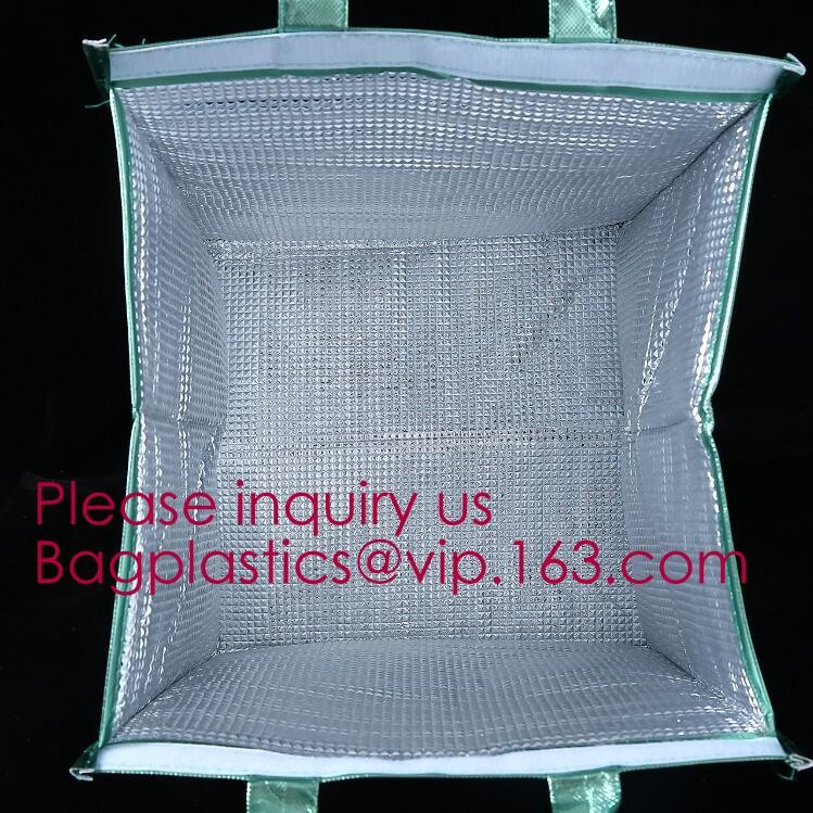 custom bulk waterproof large soft folding food delivery picnic lunch tote grocery cooler bag aluminum foil thermal bags