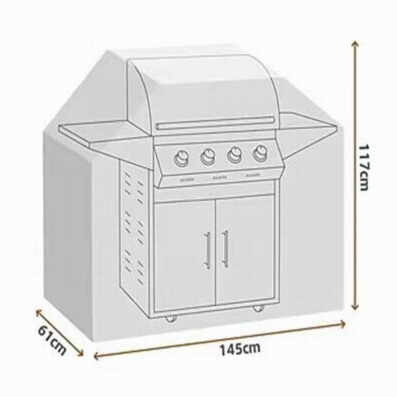 Heavy Duty Waterproof Outdoor Rain BBQ Grill Cover in 600D Polyester Fabric for Garden