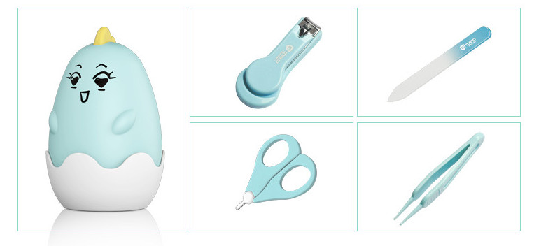 Mini Pink Baby Nail Clipper Set And Grooming Kit With Scissors And File