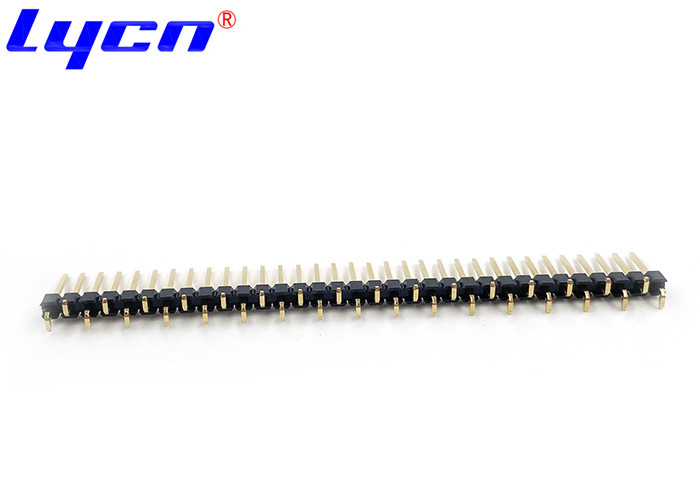 SMT Type 2.54mm Pin Header Connectors Single Row Black Plastic Body