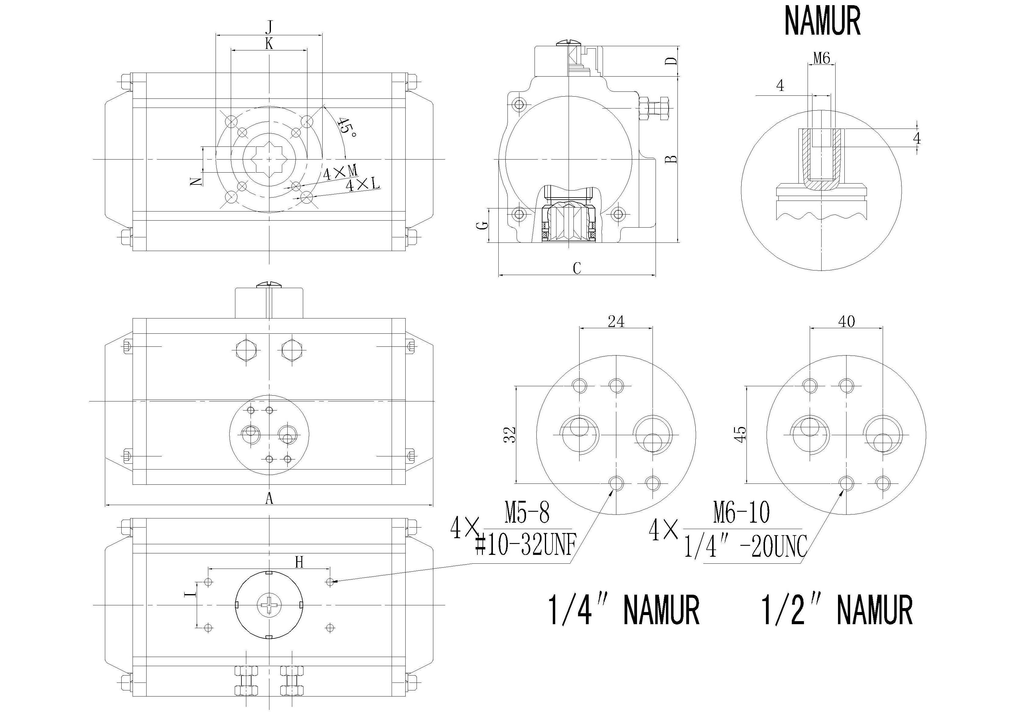 AT Series Pneumatic Actuator Air Actuator Control For Valves