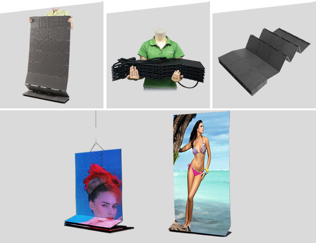 High Resolution Rental Flexible Led Curtain Display , Soft Led Screen Environment Friendly