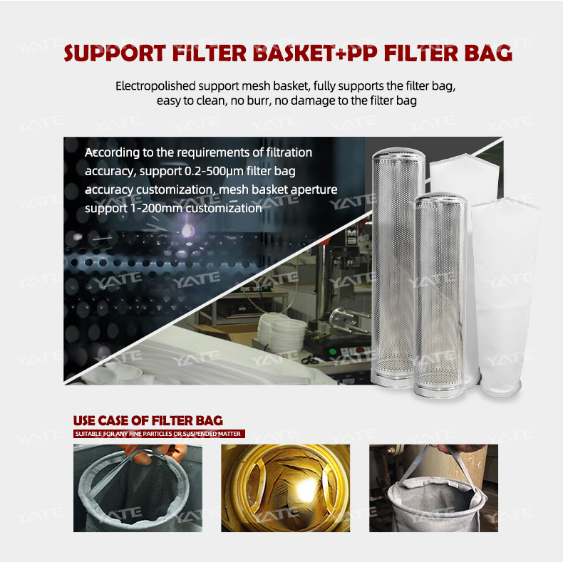 SS Duplex Bag Filter Housing For Wine Milk Filtration Machine
