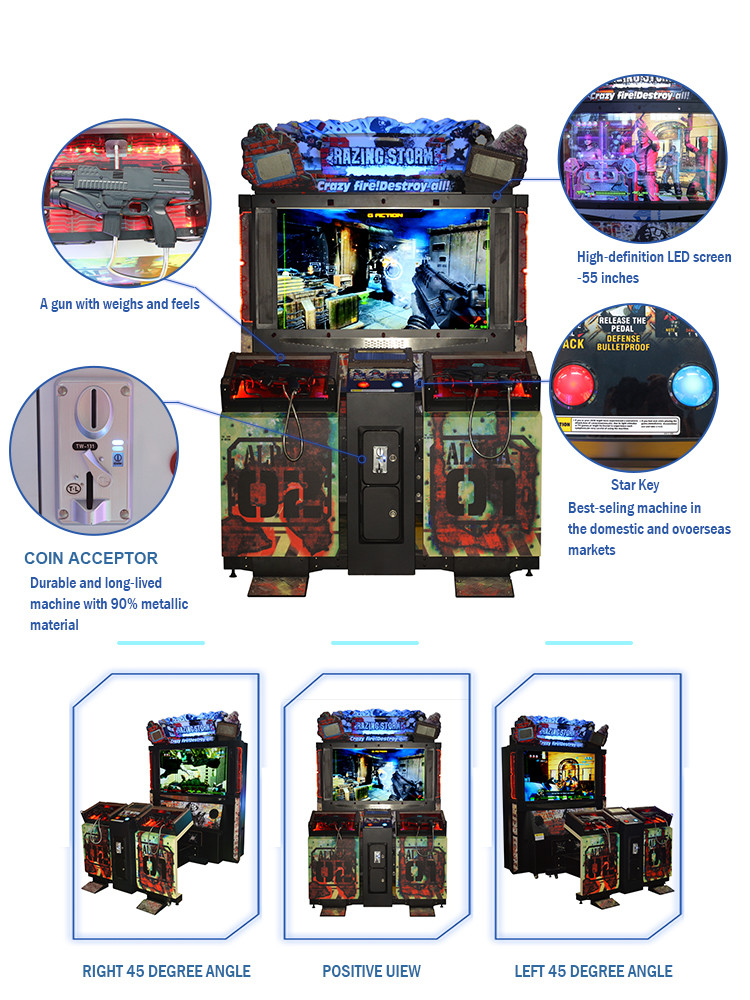 Simulator Gun Shooting Arcade Machine / 55 Inches Target Shooting Arcade Game