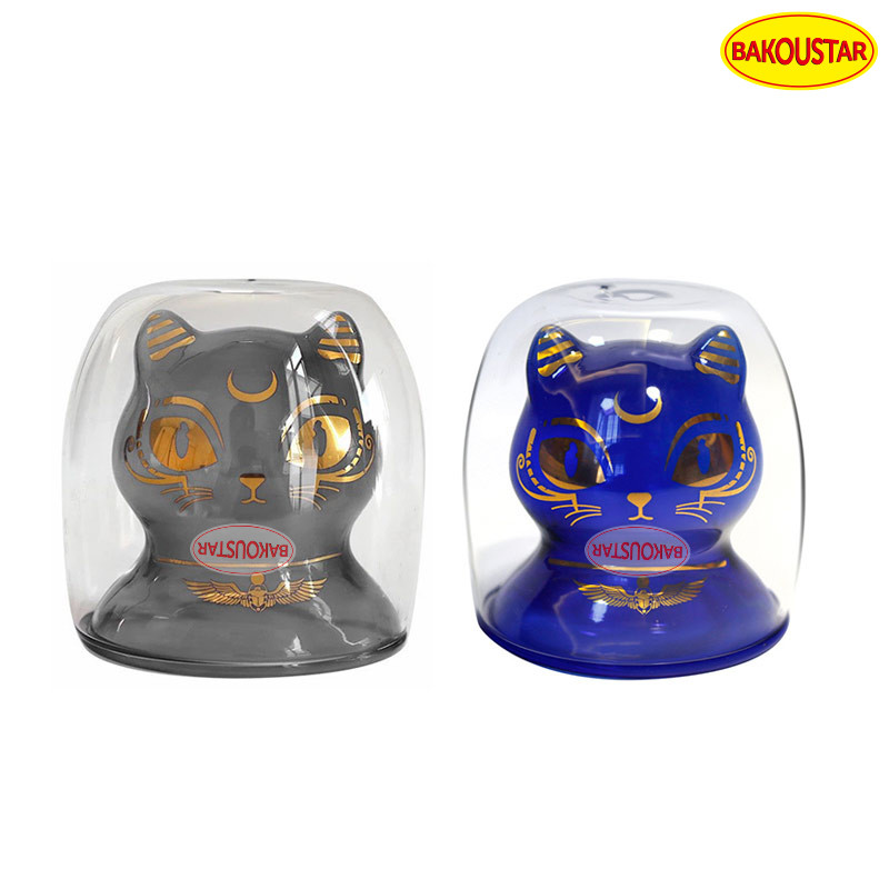 Cat Form Double Wall Borosilicate Glass Mug 200ml