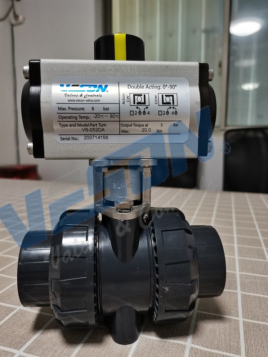 2 Way On Off Ball Valve Flange end With Pneumatic Actuator