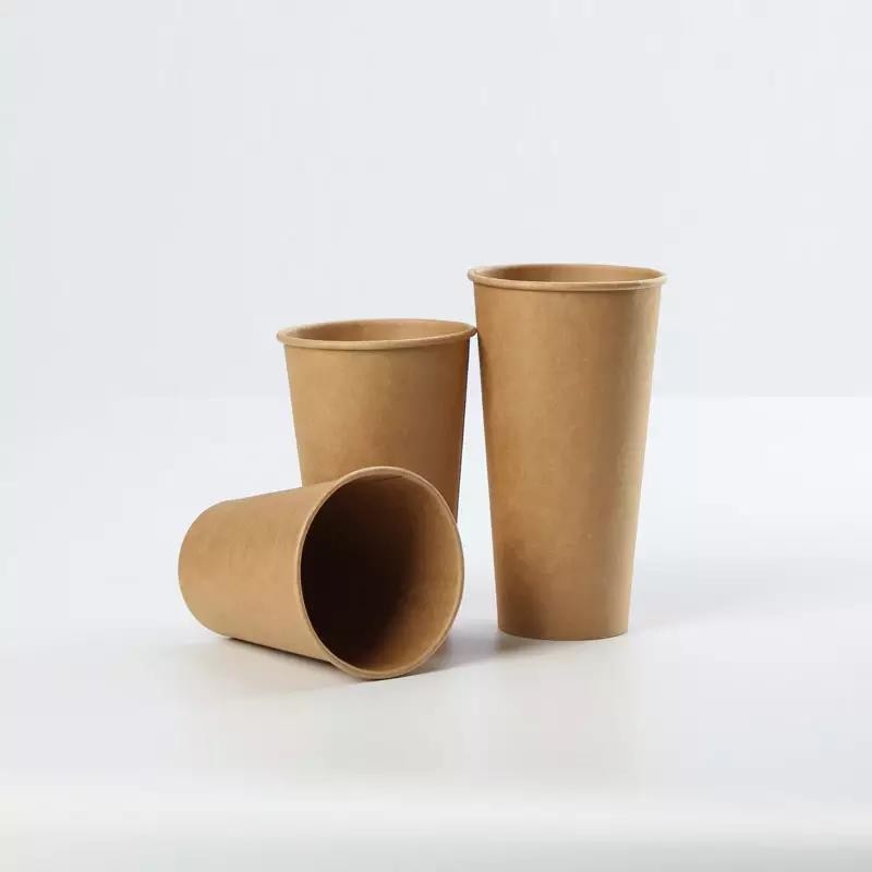 Desserts Flexo Printing 32oz Biodegradable Kraft Paper Hot Coffee Cups