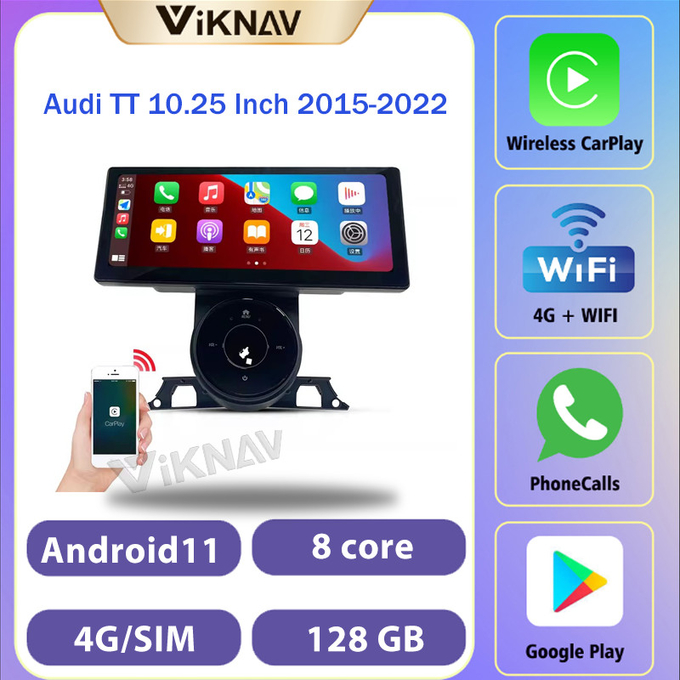 10.25Inch Android Screen Car radio GPS Navigation Multimedia Player For 2015-2022 Audi TT Wireless Carplay 4G