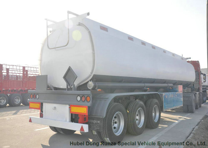 Aluminum Tri Axle Tank Semi Trailer For Diesel Oil , Gasoline , Kerosene Transport 47-50Ton