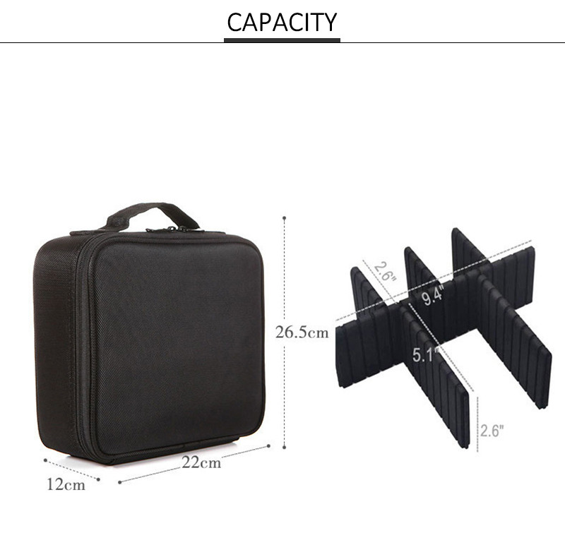Ladies Polyester H26.5cm Cosmetic Travel Organizer Bag