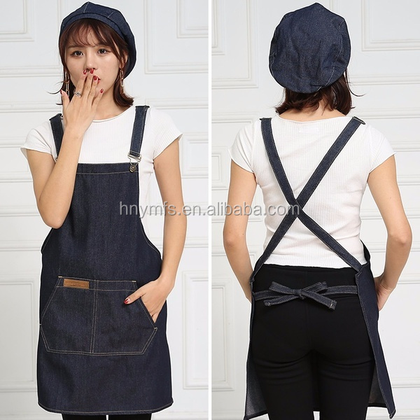 Custom Logo Printed Black Polycotton Twill Fabric Promotion Waterproof Kitchen Chef Apron