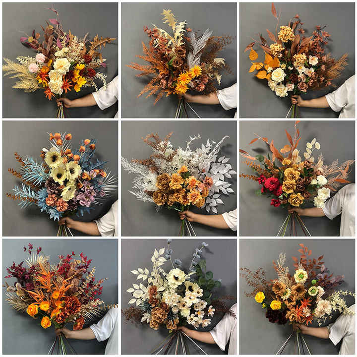 Bouquet De Fleurs Artificielles Material Artificial Flowers for Home Wedding Decoration Bouquet