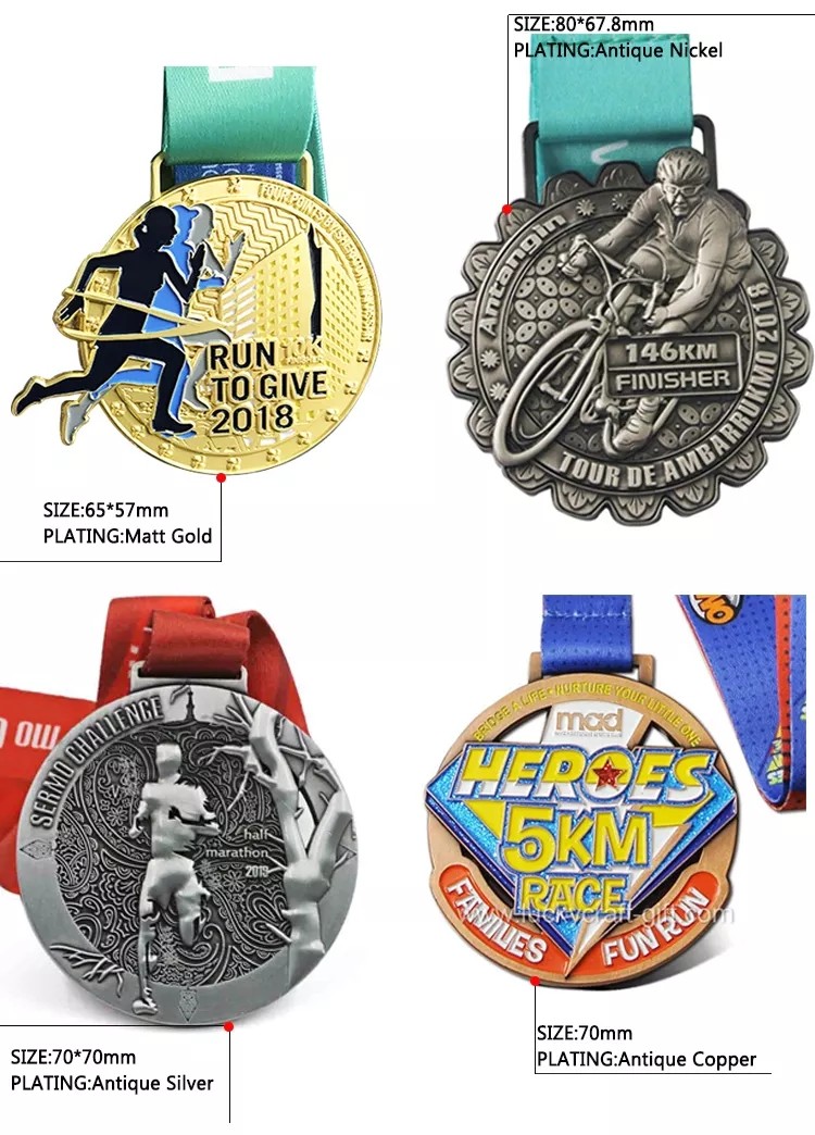 Wholesale OEM Factory Custom Medallion Sport Medal Enamel Marathon Medals Gold Award