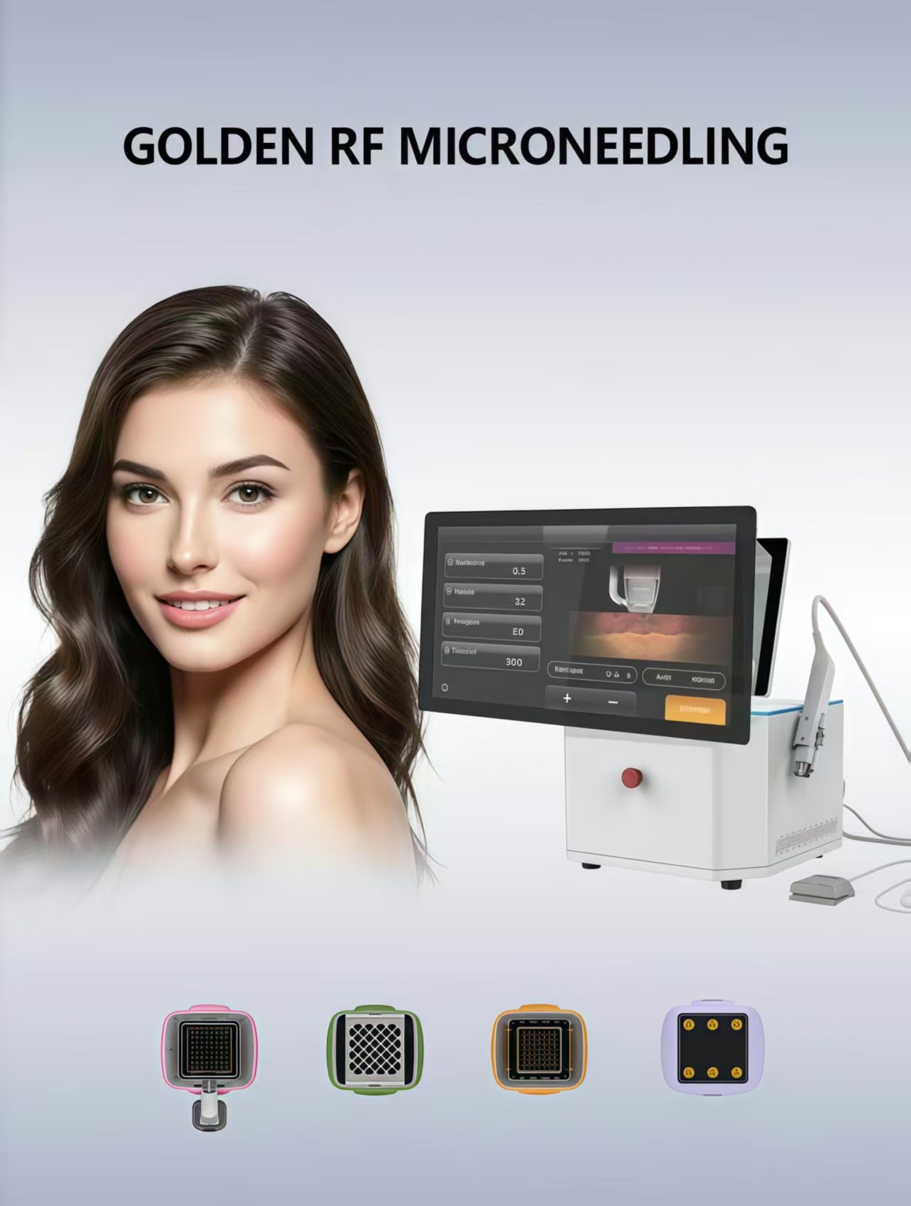 Medical Grade Skin Remodeling System White RF Microneedling Machine For Collagen Induction