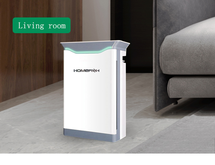 Homefish Oem Purificador Cadr 410M3/H Pm2.5 Uv C Light Smart Air Cleaner Washer Ionizer Scrubber Wifi Commercial Air Purifier