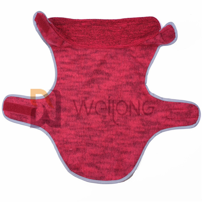 Red Heather Sweatshirt Fleece Autumn Velcro Pet Coat For Dog