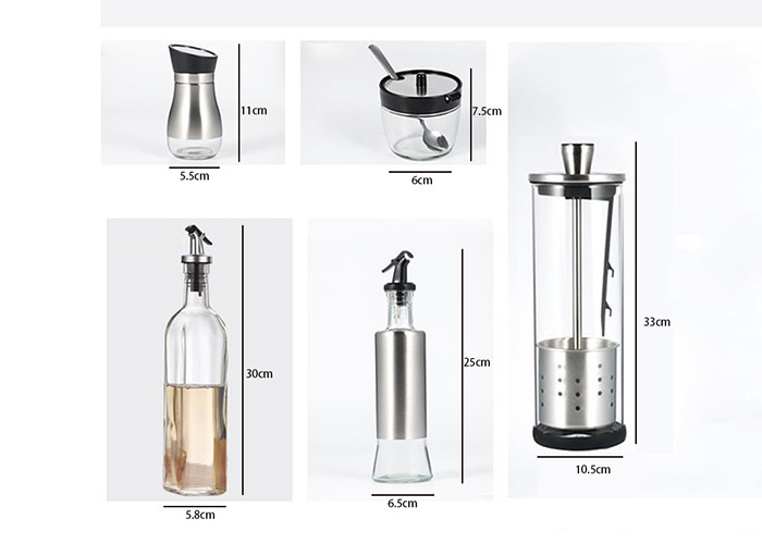 Customized Glass Storage Containers Transparent Color For Store Seasonings