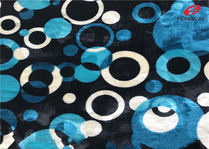Printed Stretch Knitted Polyester Spandex Velvet Fabric For Ladies Dress