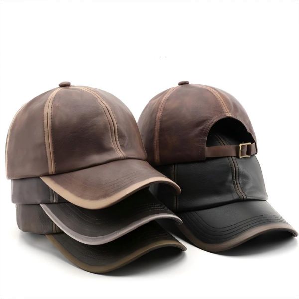 Fashional Classical Solid Color PU Baseball Cap