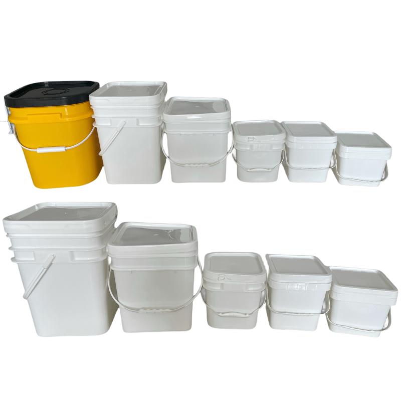 2L 4L 5L 10L Square Plastic Buckets With Lid And Handle Custom Color Printing Logo