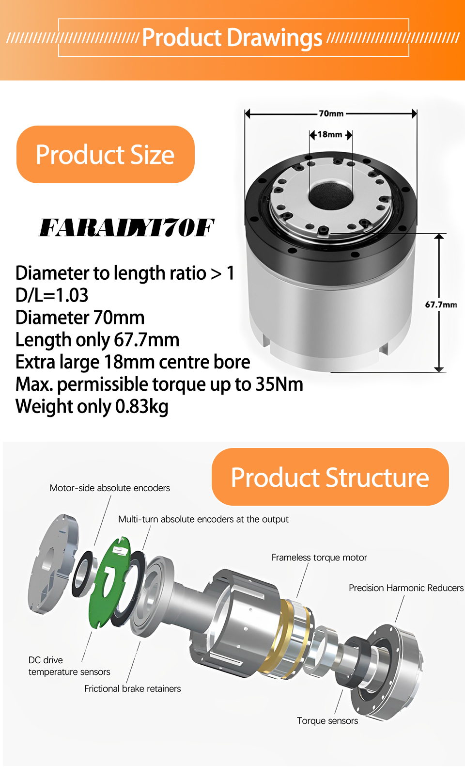 Flat Gear Step Servo Drive Integrated Harmonic Motor With Gearbox