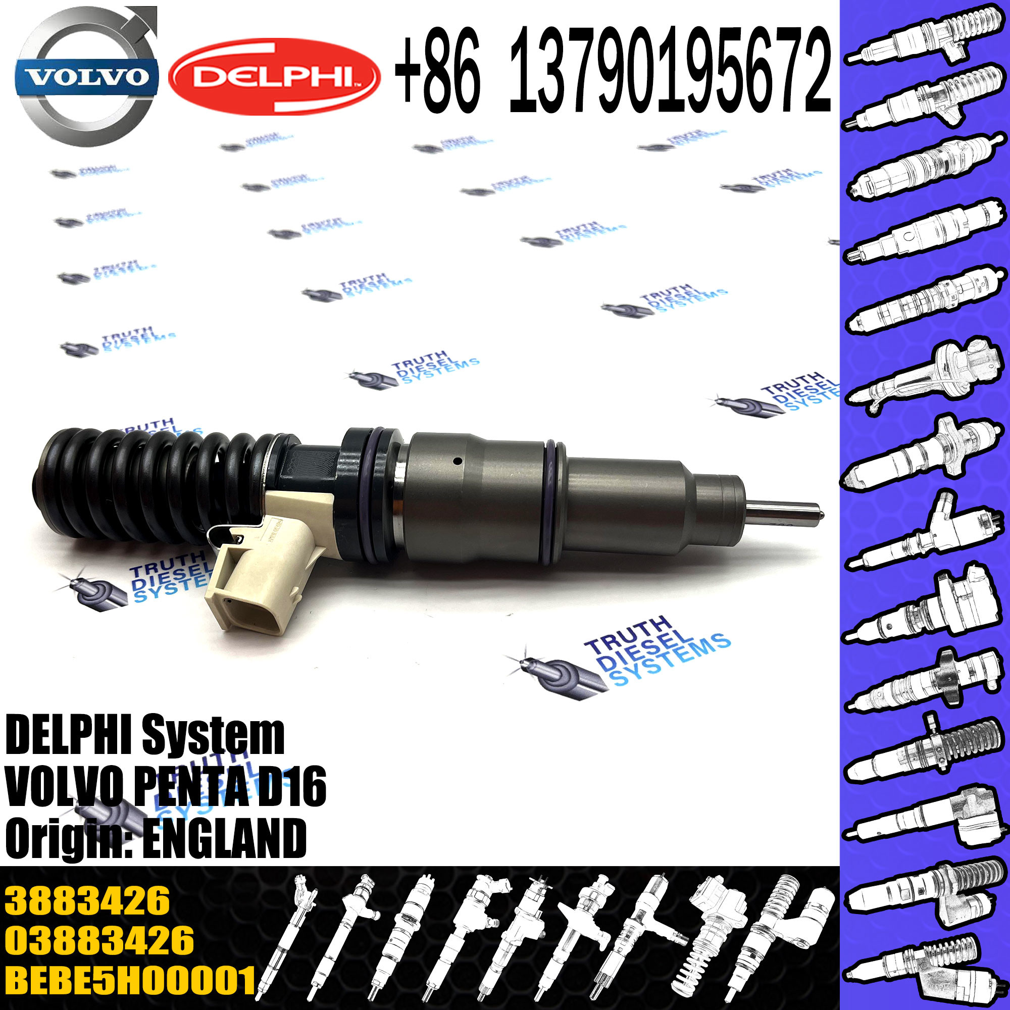 High Quality 2 Pin 4 Pin Diesel Fuel Injector 3883426 Common Rail Injection Nozzle BEBE4D27002 BEBE5H0000 For VOL