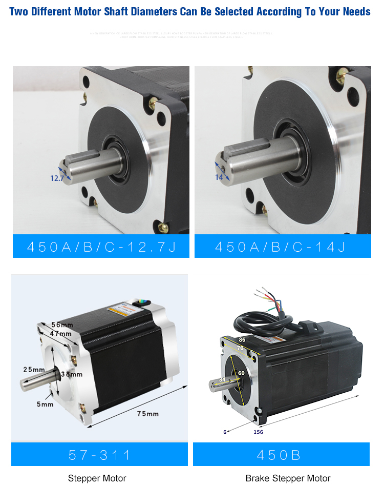 2 Phase 450C Hybrid Stepper Motor 1.8 Step Angle Efficiency Guaranteed