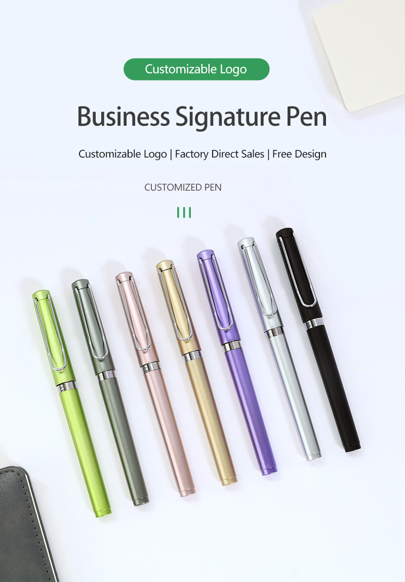 Business Advertising Neutral Pen 0.5mm Plastic Colorful Signature Pen With Logo
