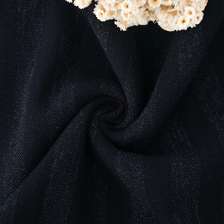 Combing Mercerized Cotton Fabric 21S 330g Stretchy Striped Knit Material