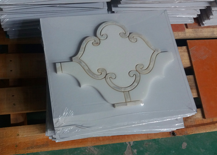 Pure White Marble Natural Stone Mosaic Tile Shell Polished Finish 10 MM Thickness